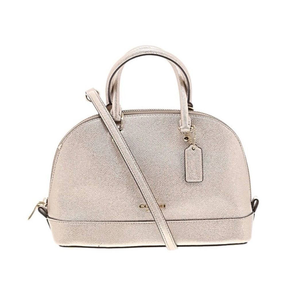 Women's Coach Metallic Gold Dome Satchel Shoulder Bag